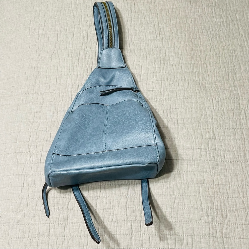T-Shirt & Jeans Sling Crossbody Backpack Adjustable Strap NWT Minimalist Travel